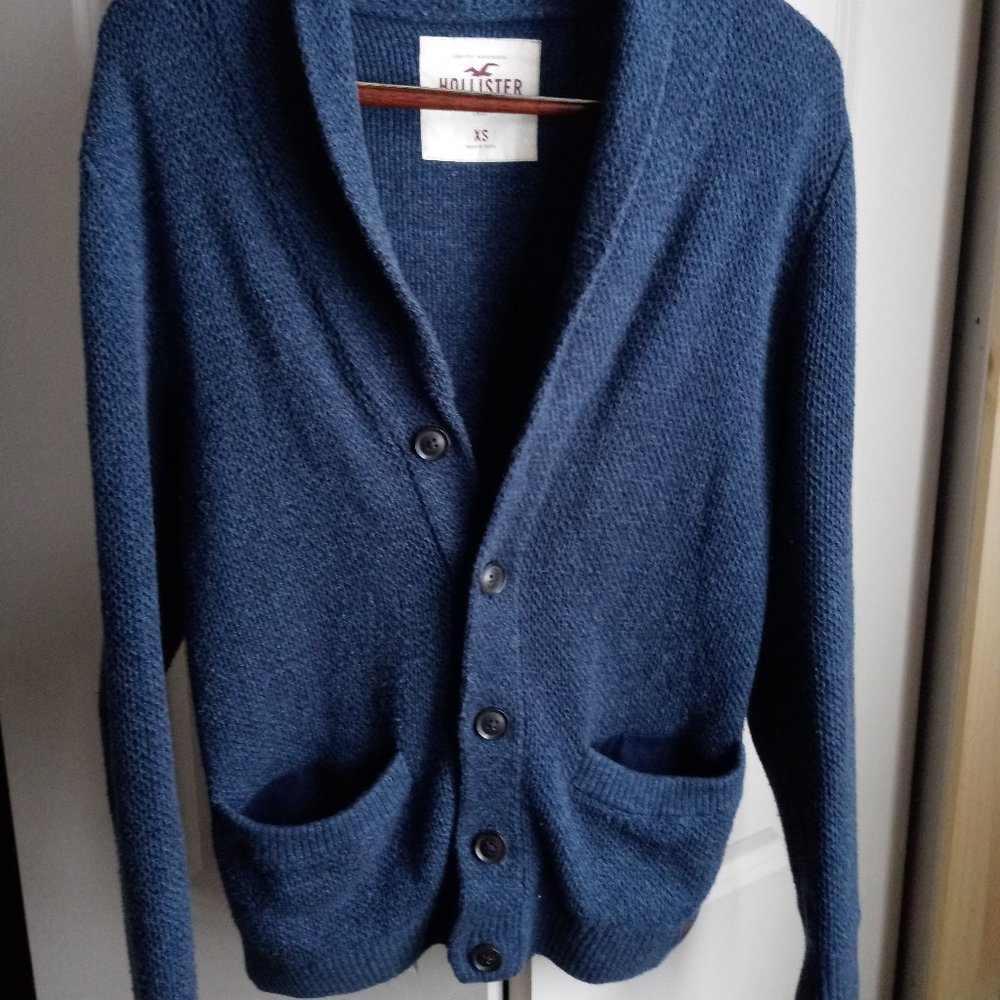 Hollister Shawl Button Cardigan Sweater Blue Sz XS